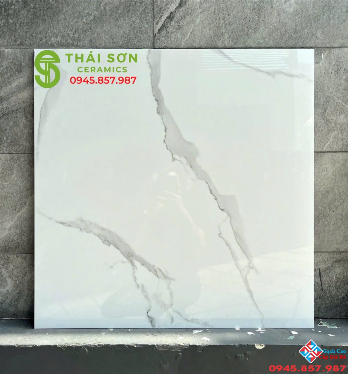 Gạch lát nền trắng vân đá 80x80 viglacera chính hãng