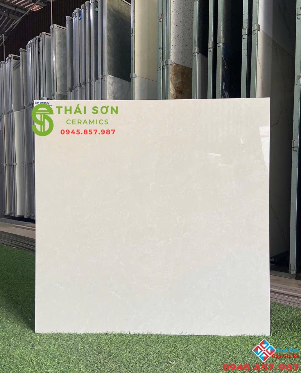 Gạch lát nền 80x80 takao bóng kiếng màu kem vàng giá rẻ