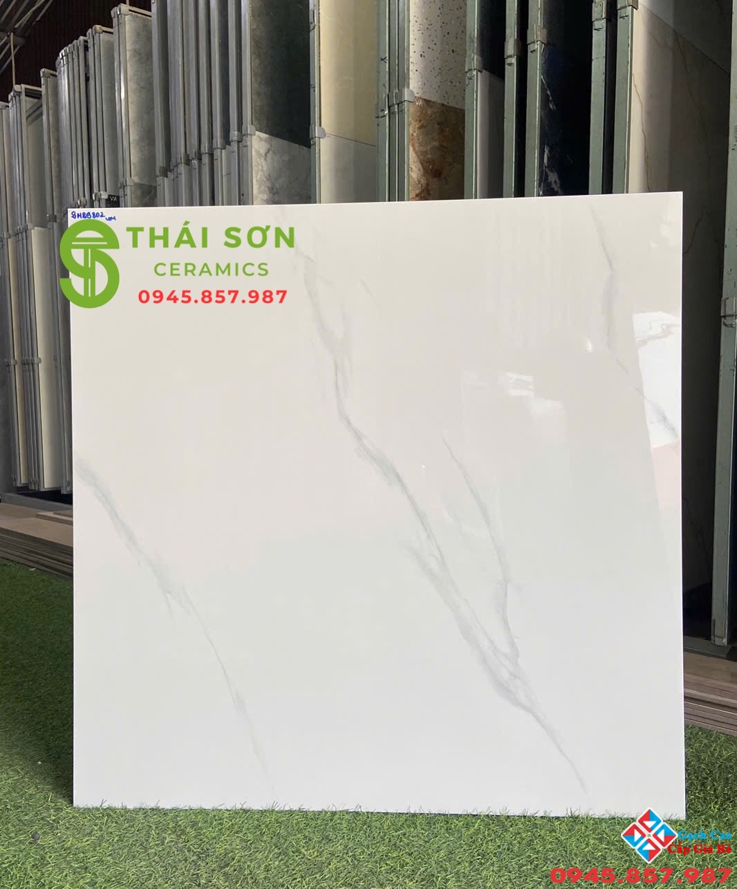 Gạch lát nền 80x80 takao bóng kiếng đồng chất màu trắng vân mây