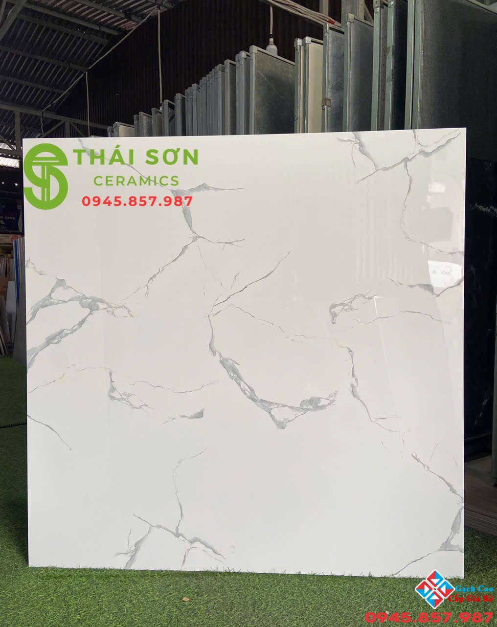 Gạch 120x120 ấn độ lát nền trung cư cao cấp màu trắng vân đá