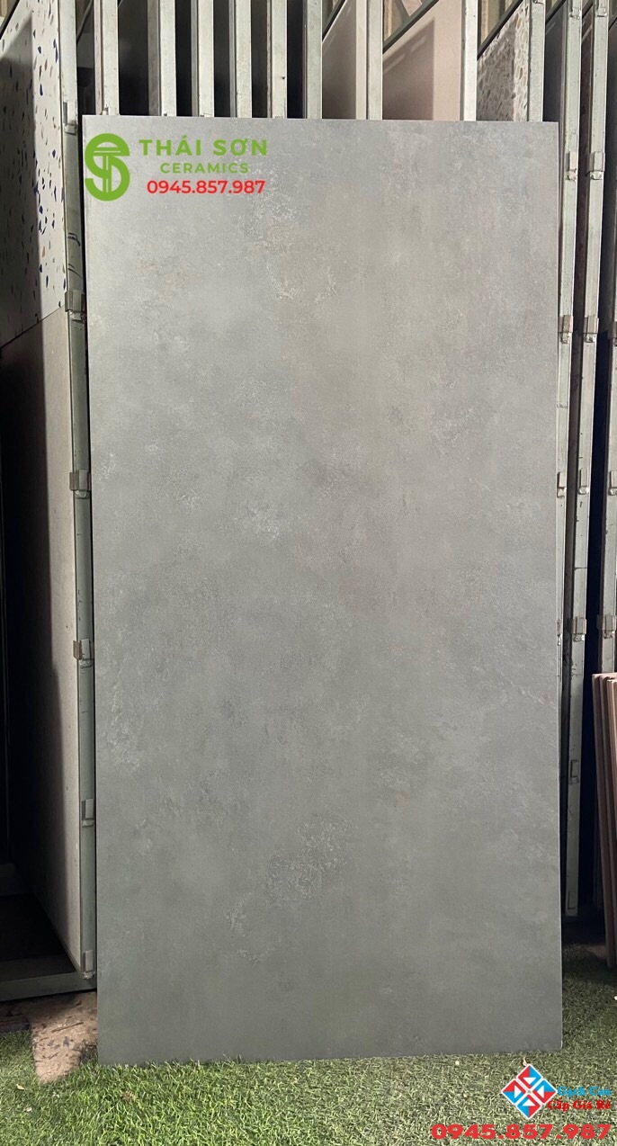 Gạch lát nền vân xi măng đậm ấn độ 80x160 đá mờ