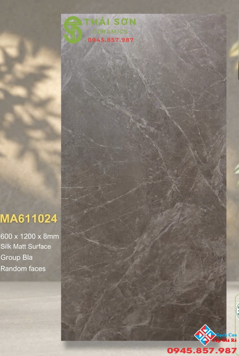 Gạch lát nền 60x120 apodio mờ mịn màu xám đậm vân marble
