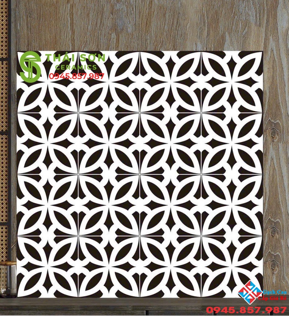 Gạch bông hoa văn mờ 60x60 lát nền hiệu ứng