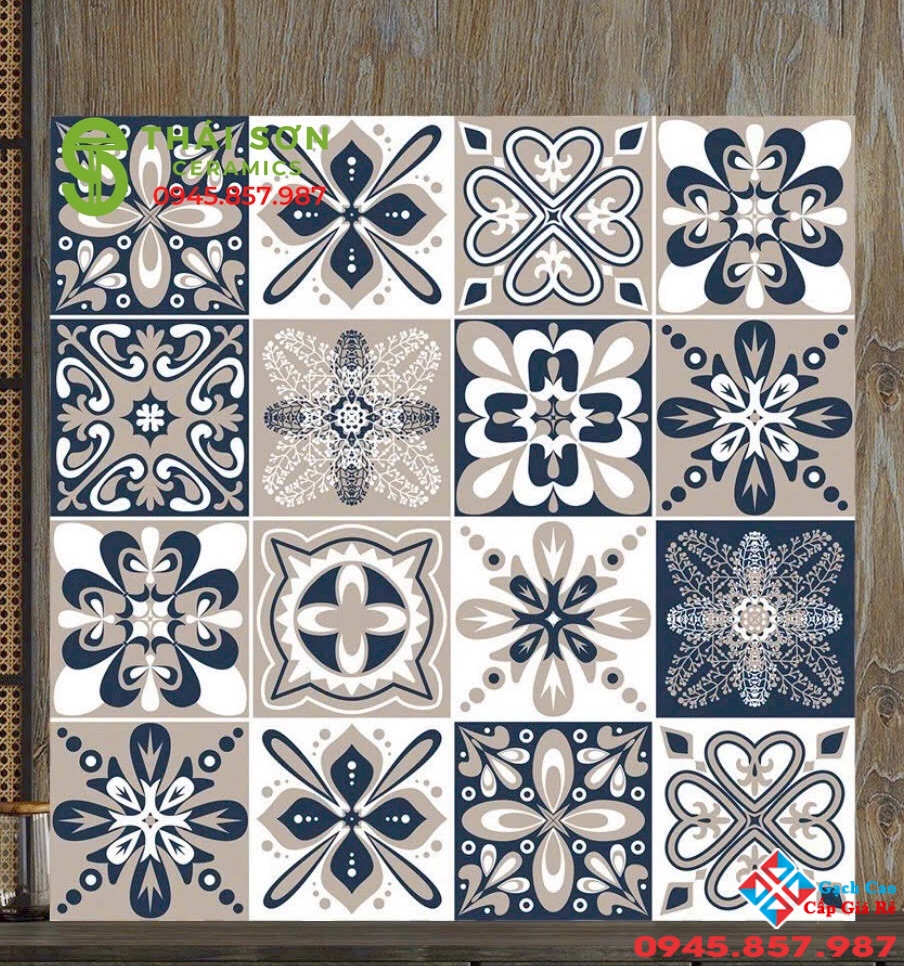 Gạch ốp tường bông hoa văn 60x60 matt hiệu ứng