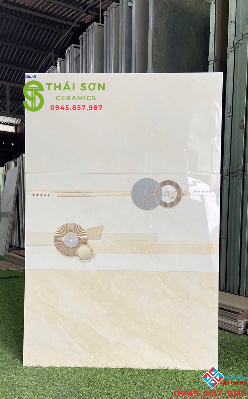 Gạch cmc 30x60 bóng kiếng ốp tường phòng ngủ vân đá vàng
