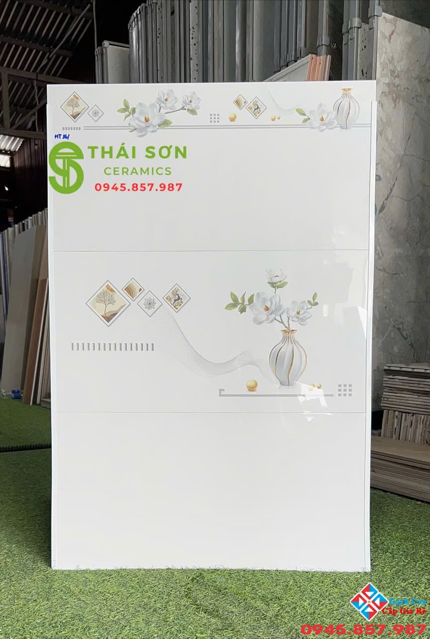 Gạch hà thanh 30x60 ốp tường bóng kiếng trắng trơn