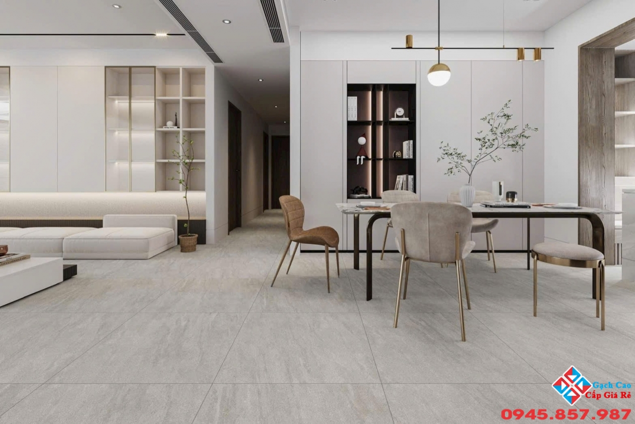 Gạch lát nền á mỹ 80x80 matt mờ màu xám vân cao cấp