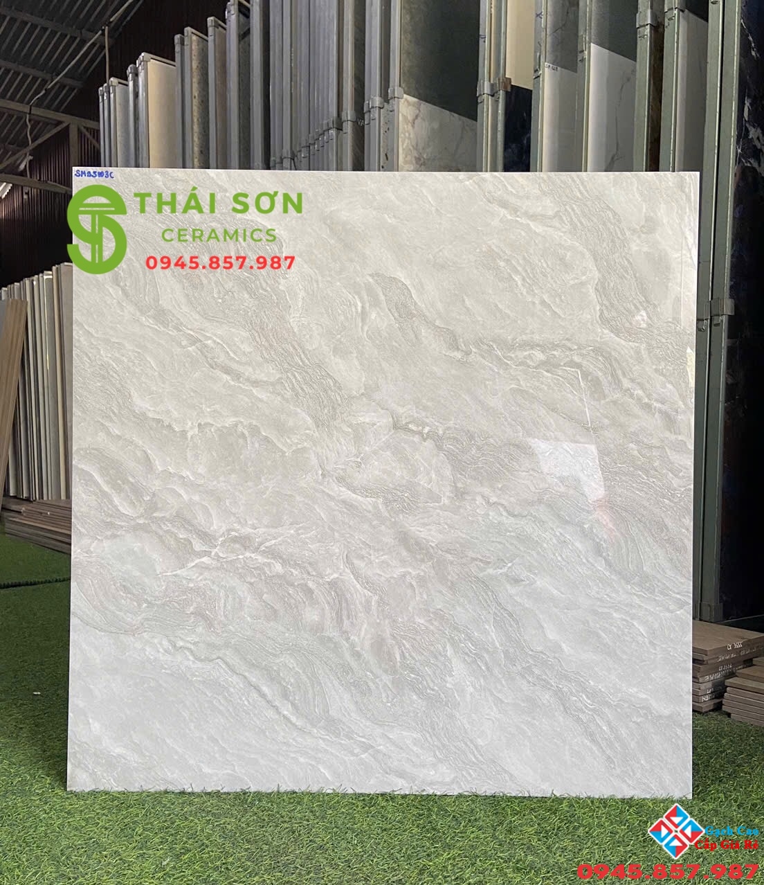 Gạch catalan xmart 80x80 bóng kiếng lát nền vân mây xám
