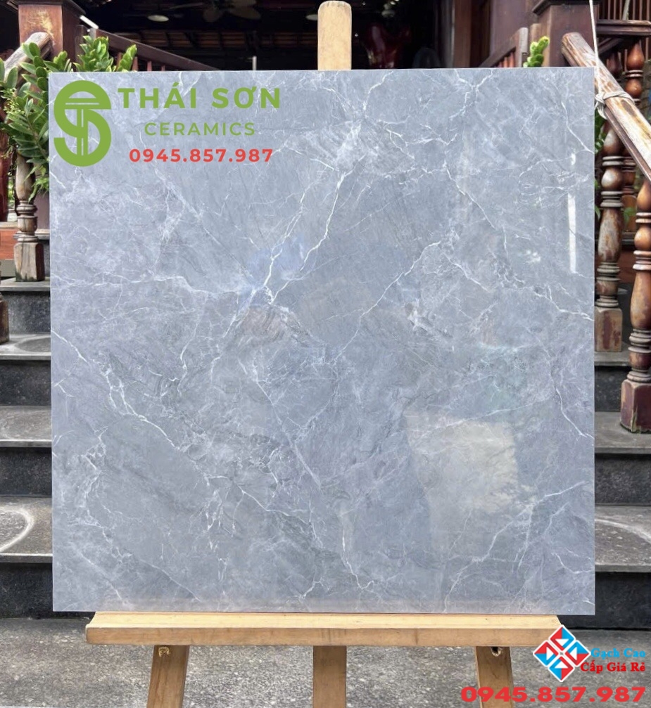 Gạch lát nền màu xám vân 80x80 vicenza bóng kiếng 