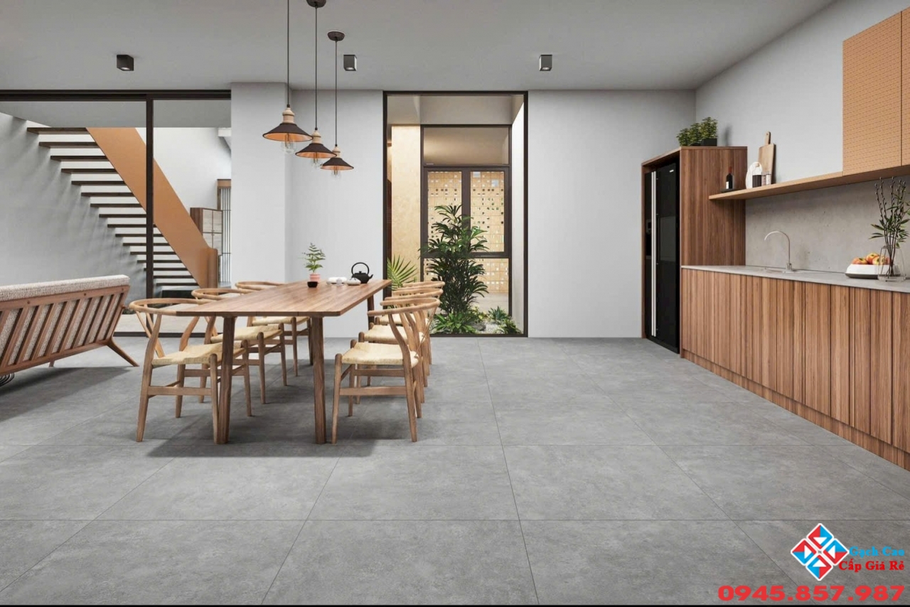 Gạch lát nền 80x80 xám xi măng đậm