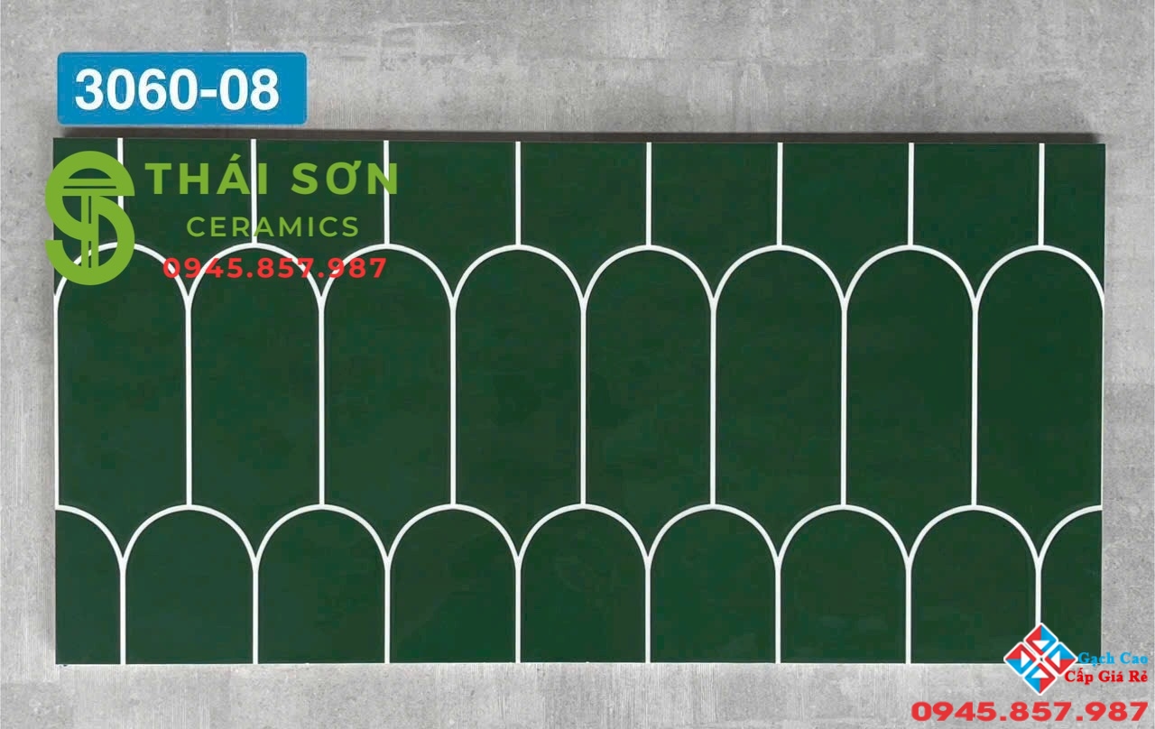 Gạch trang trí màu xanh 30x60 men bóng nhập khẩu giả lông vũ