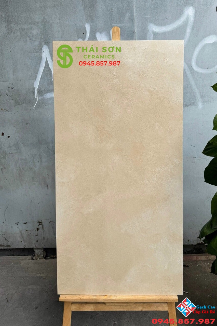 Gạch lát nền hiệu ứng caving 60x120 ấn độ kem vân vàng