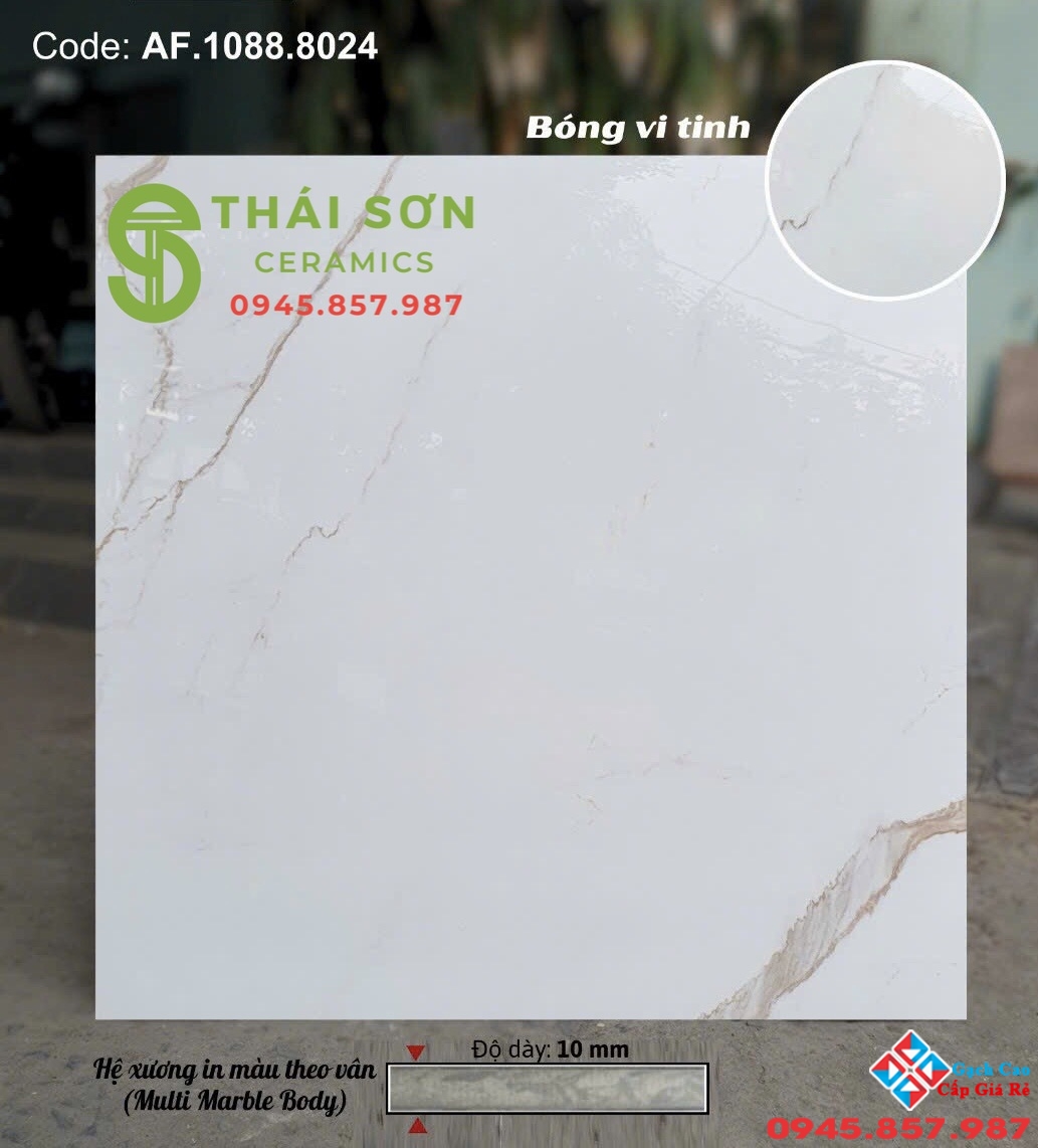 Gạch lát nền 80x80 bóng vi tinh trắng vân apodio