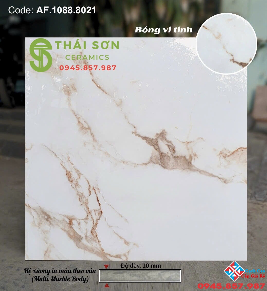 Gạch lát nền 80x80 apodio vi tinh màu trắng vân vàng