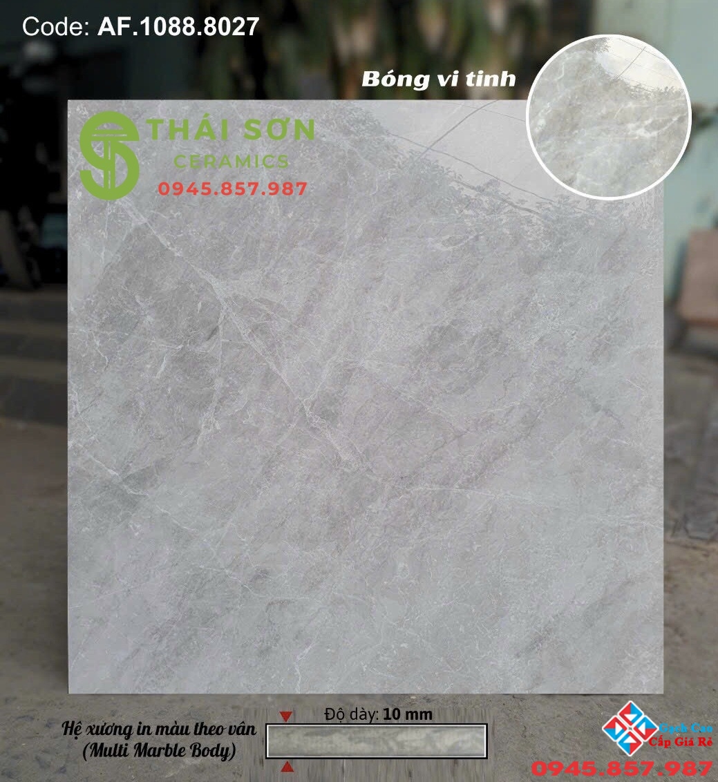 Gạch lát nền 80x80 apodio đồng chất bóng vi tinh vân xám 8027