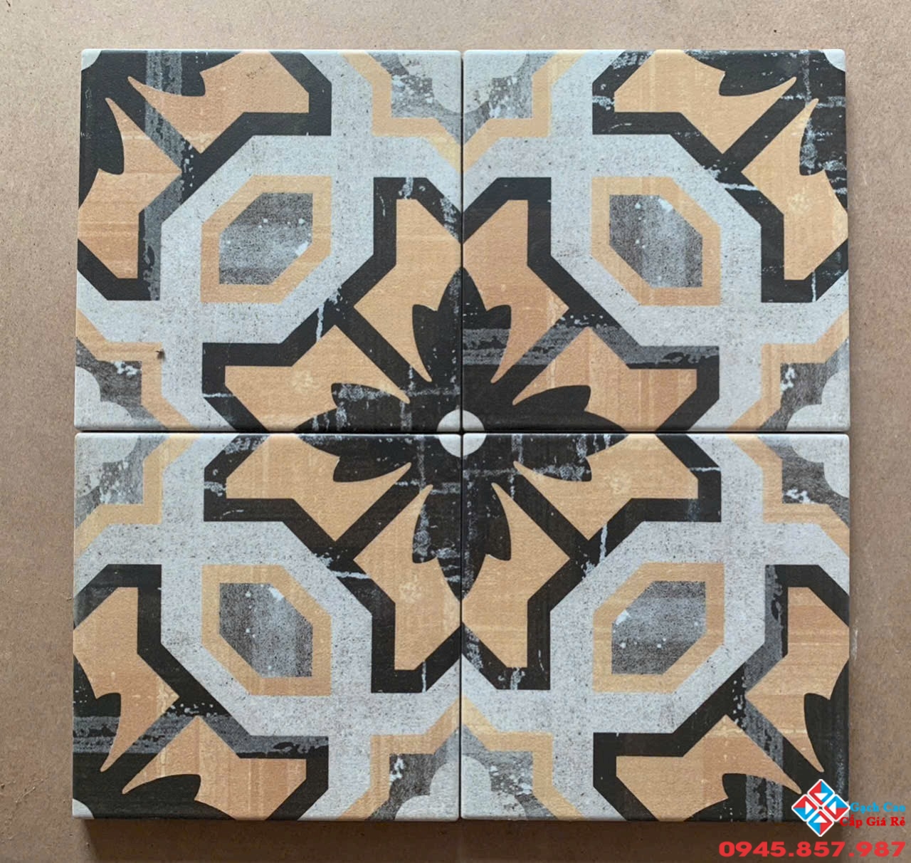 Gạch bông cổ lát nền phòng bếp 20x20 trung quốc đẹp