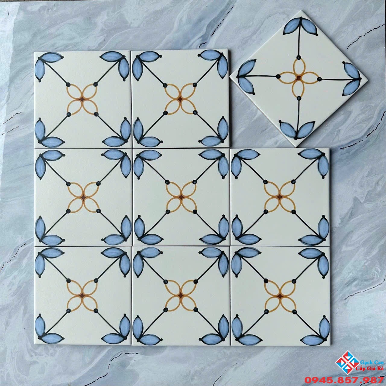 Gạch trung quốc hoa văn đẹp 20x20 bông cổ cao cấp
