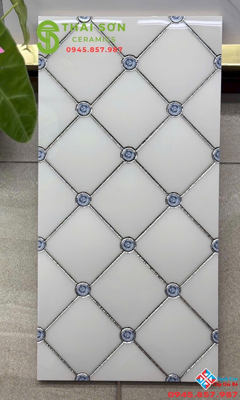 Gạch màu trắng nhũ bạc 30x60 ốp tường nhà tắm đẹp