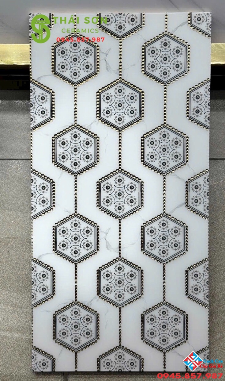 Gạch lục giác nhũ vàng 30x60 ốp tường cao cấp Q12