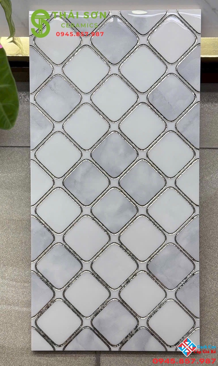 Gạch nhũ bạc ô vuông 30x60 ép kiếng cao cấp