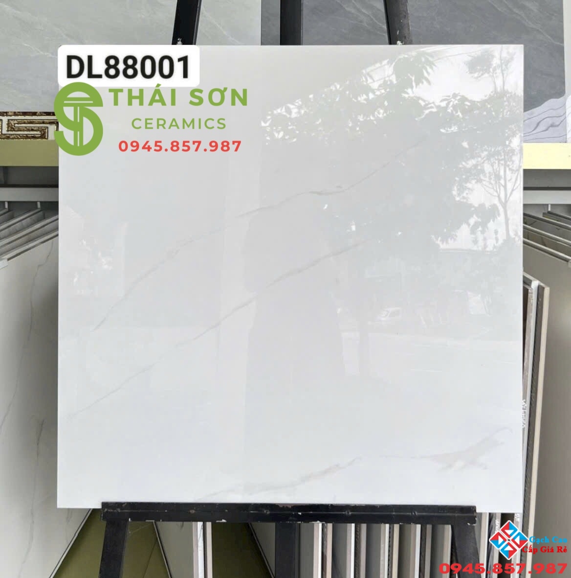 Gạch trung quốc 80x80 trắng vân mây