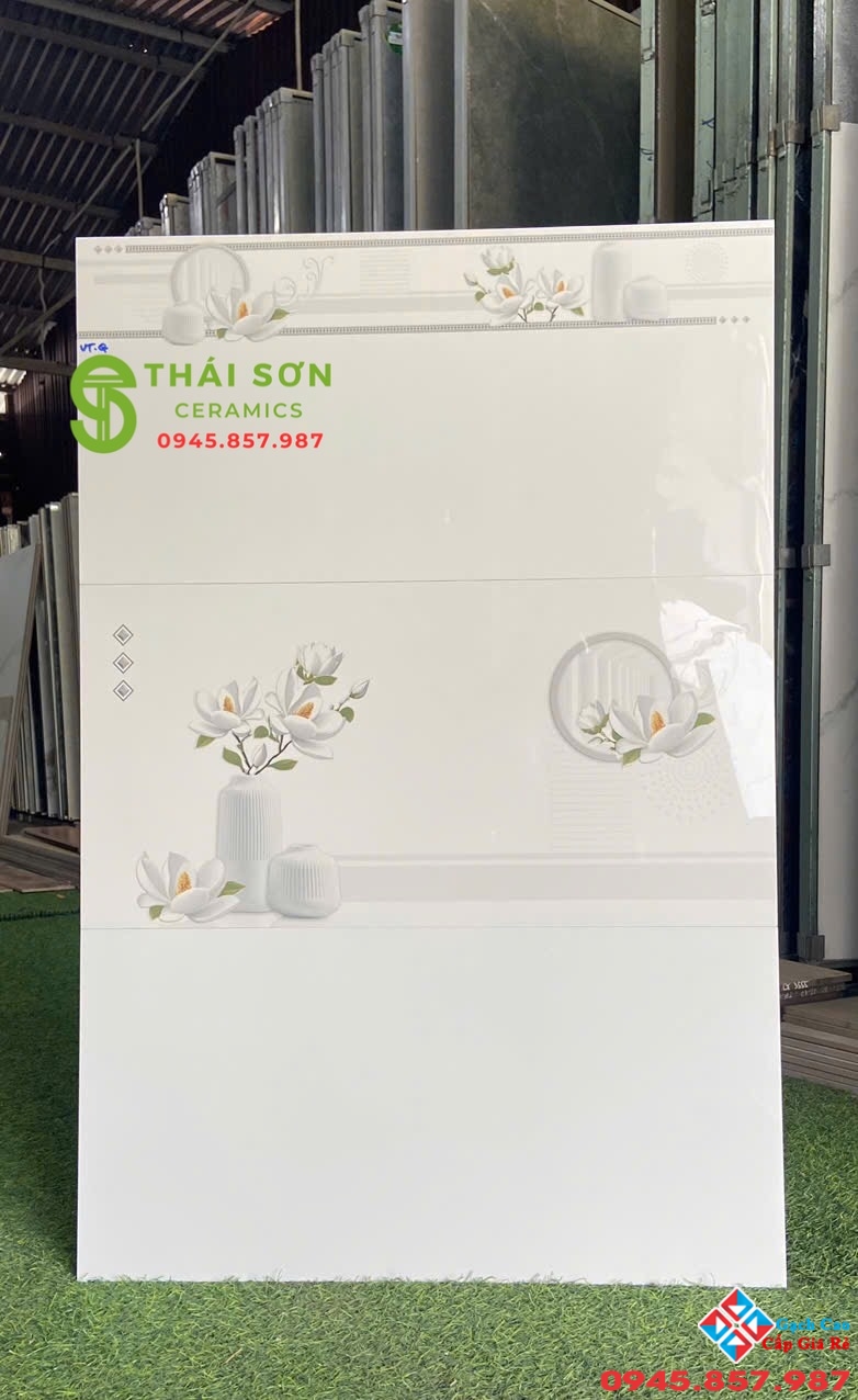 Gạch vito bóng kiếng 30x60 ốp tường trắng trơn
