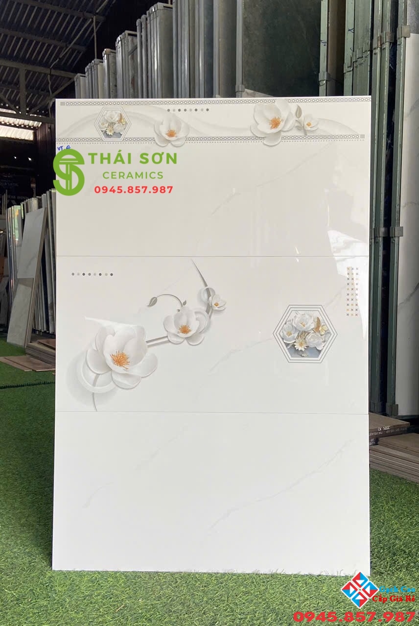 Gạch vitto bóng kiếng 30x60 ốp tường trắng vân mây