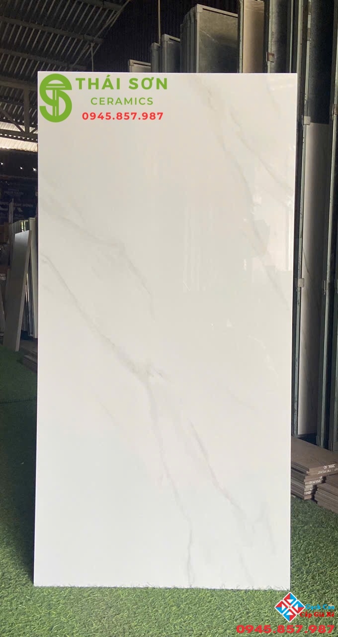 Gạch vito lát nền 60x120 bóng kiếng trắng vân