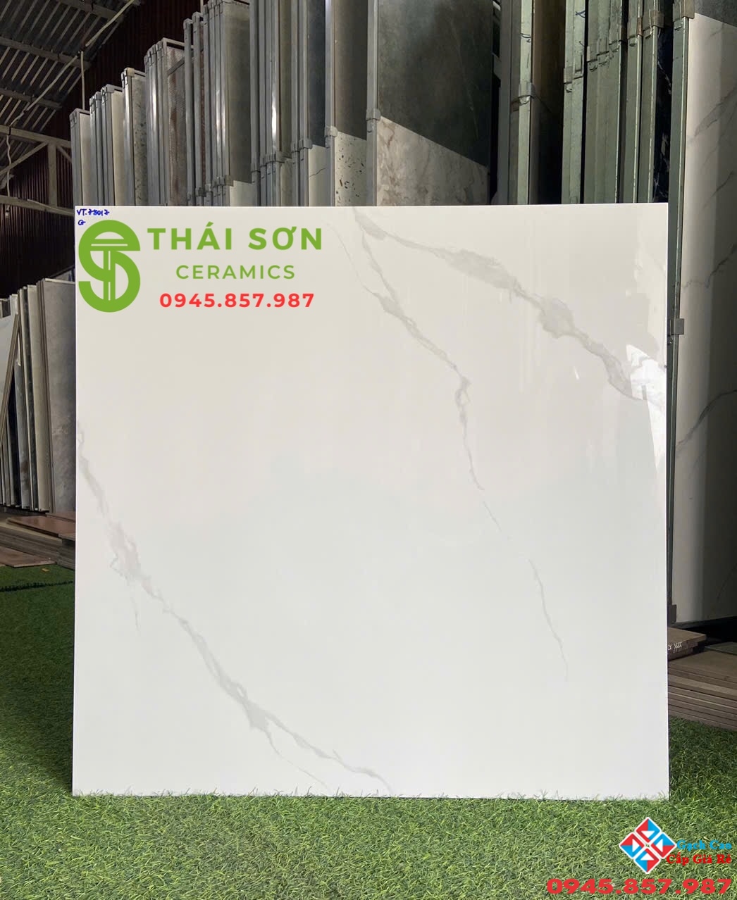 Gạch lát nền vitto 80x80 trắng vân xám bóng kiếng