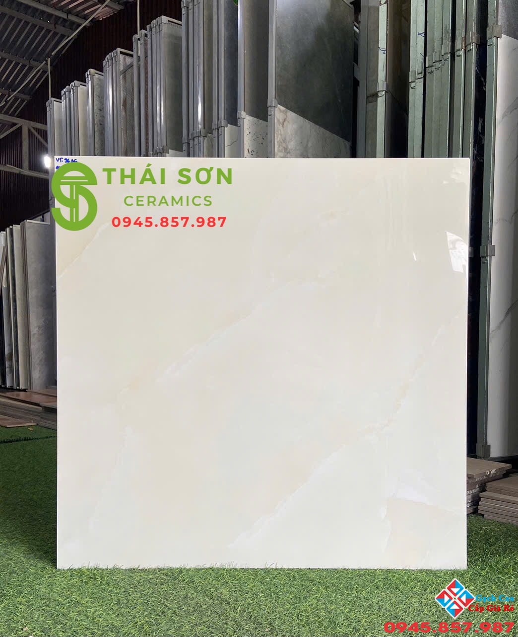Gạch lát nền vitto 80x80 bóng kiếng màu kem vàng vân đá
