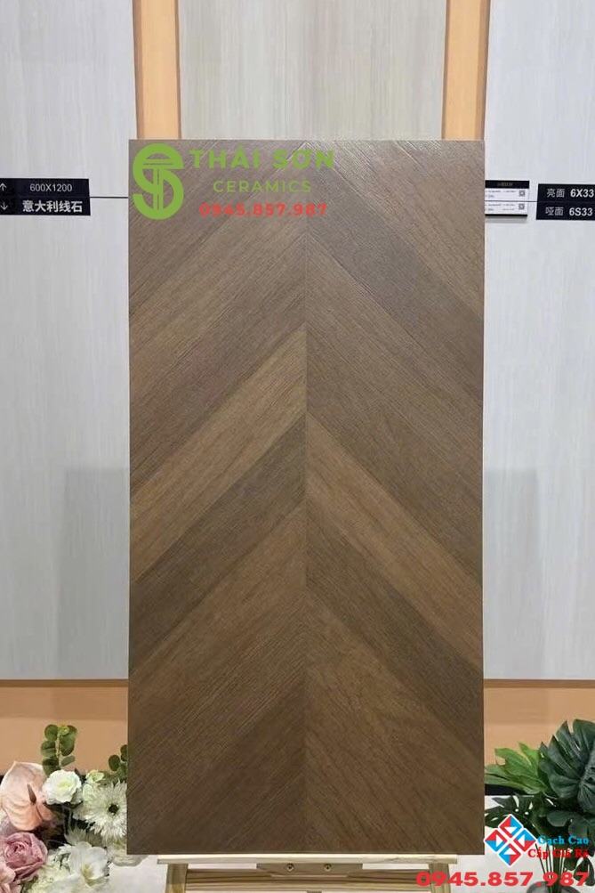 Gạch giả gỗ xương cá 60x120 trung quốc