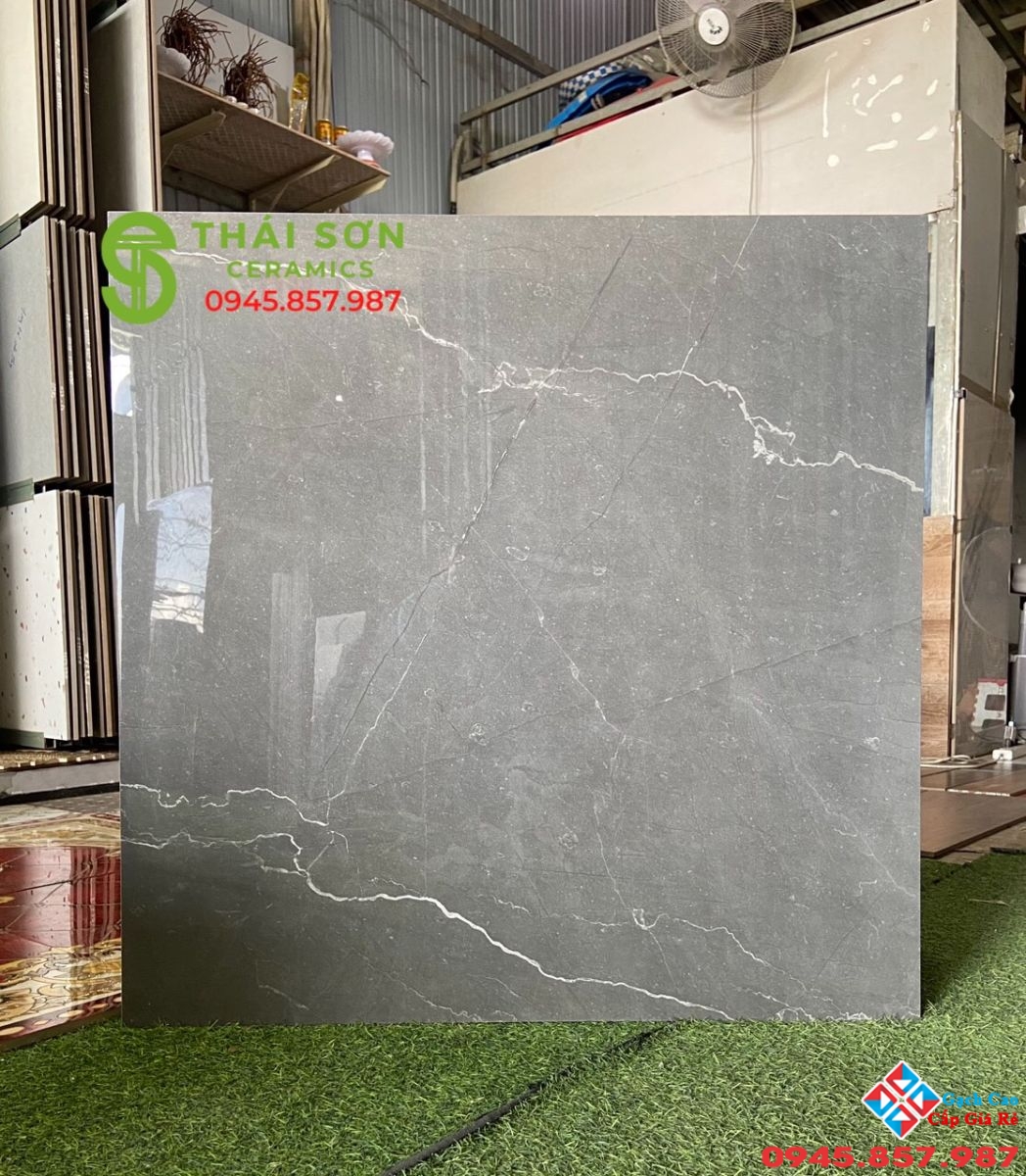 Gạch 80x80 ấn độ bóng kiếng xám đậm