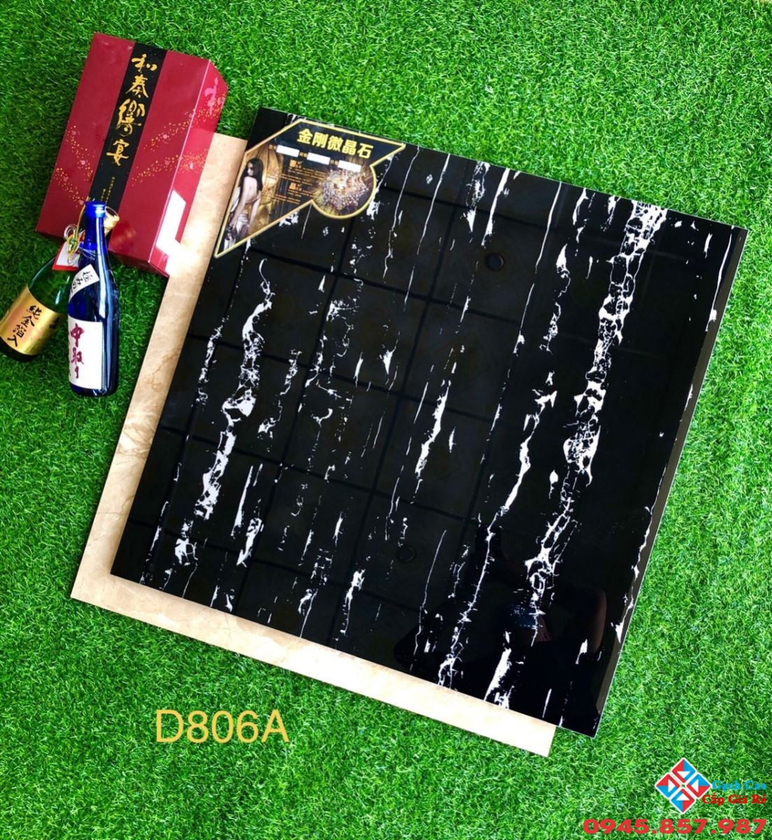 gạch 80x80 trung quốc đen vân trắng