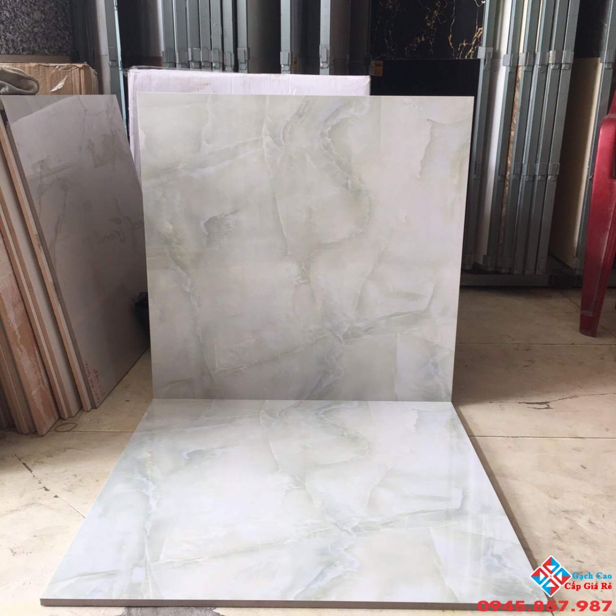 gạch bóng kiếng 60x60 xanh vân đá
