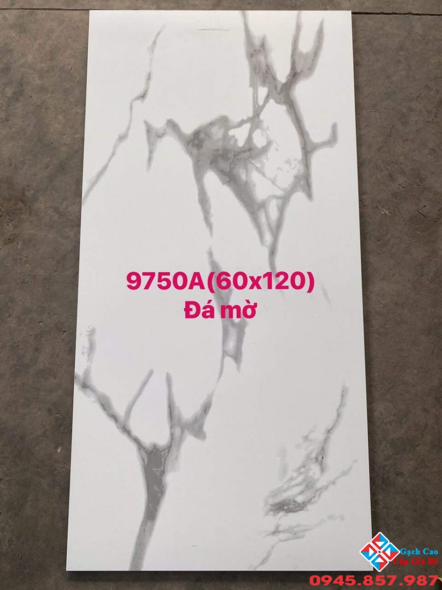 Gạch đá mờ 60x120 vân trắng xám