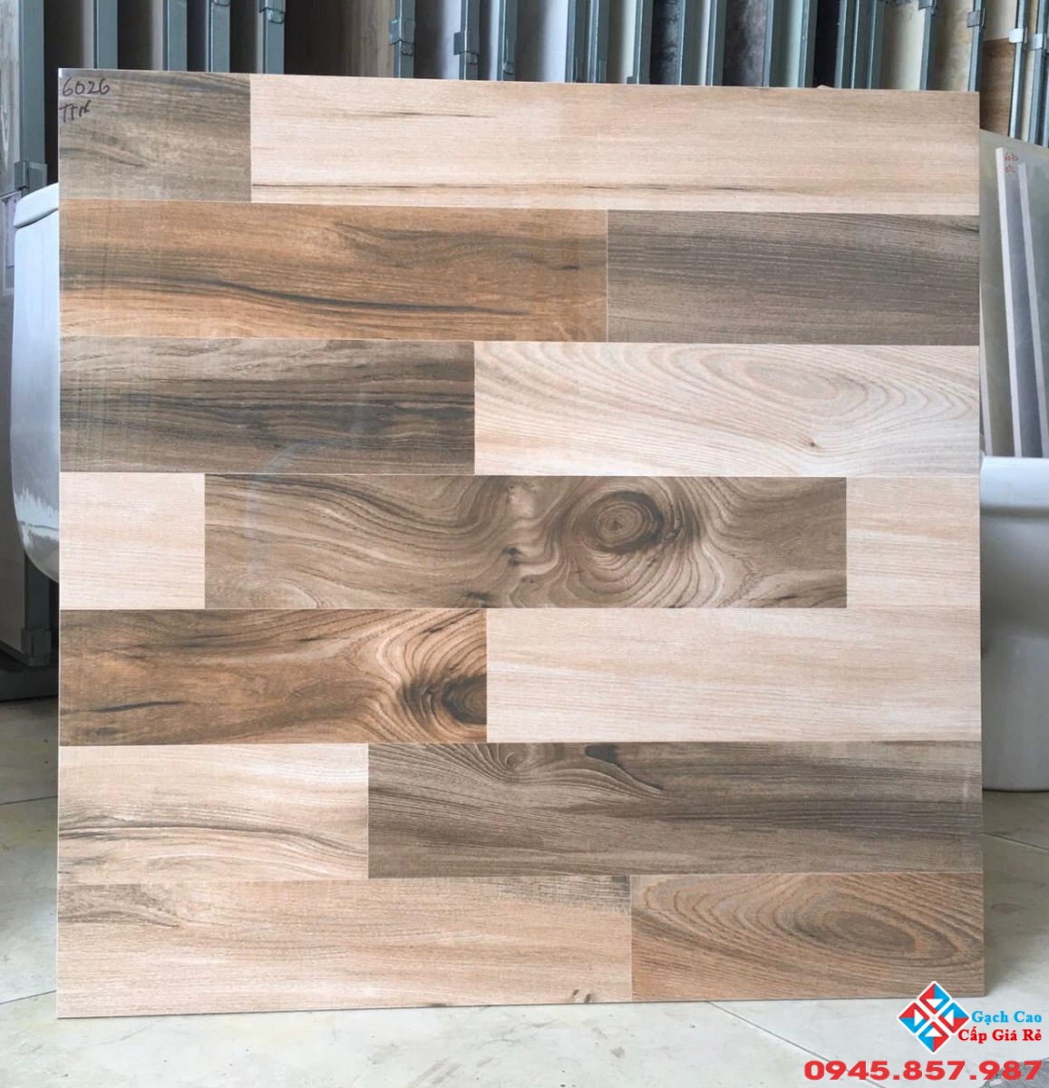 gạch giả gỗ 60x60 bóng kiếng