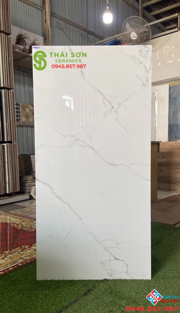 Gạch lát nền 60x120 ấn độ trắng vân mây