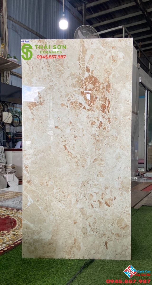 Gạch lát nền 60x120 ấn độ vân đá vàng