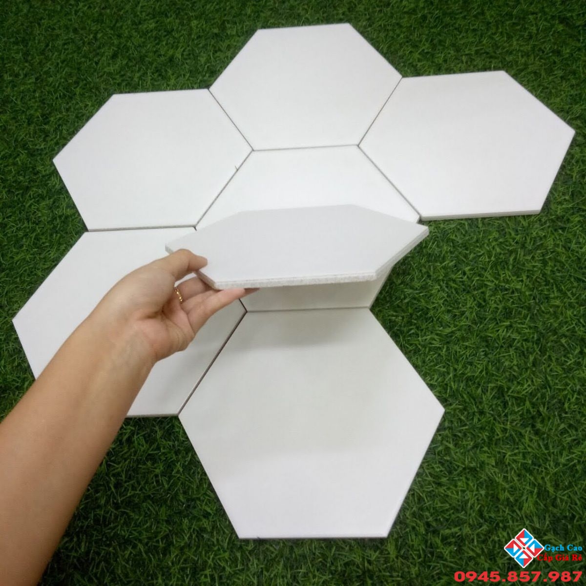 gạch lục giác màu trắng