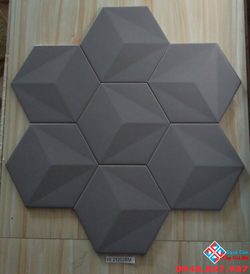 gạch lục giác trắng mờ