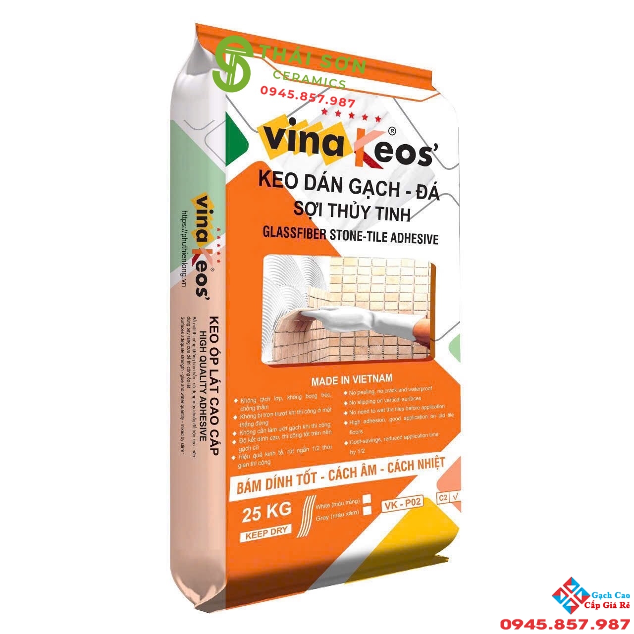 Keo dán gạch vinakeos chính hãng cao cấp