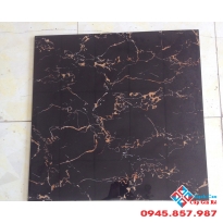 Đá bóng kiếng 60x60 đen vân cam lát nền giá rẻ