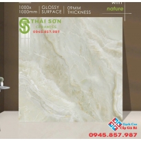 Gạch lát nền 100x100 bóng kiếng ấn độ vân xanh cao cấp