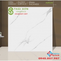 Gạch lát nền 100x100 ấn độ màu trắng vân mây bóng kiếng 