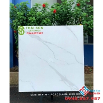 Gạch lát nền bóng kiếng takao 100x100 trắng mây