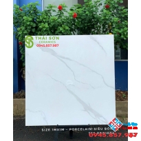 Gạch lát nền bóng kiếng takao 100x100 trắng mây