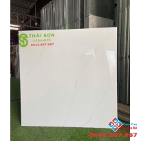 Gạch cmc lát nền 100x100 bóng kiếng trắng vân đá
