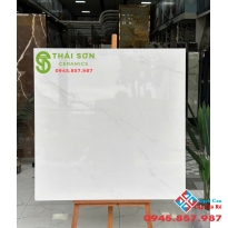 Gạch thắng cường 100x100 bóng kiếng màu trắng vân 
