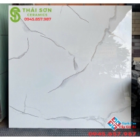 Gạch trung quốc 100x100 đá đồng chất trắng khắc kim 