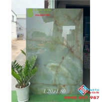 Gạch vân đá xanh ngọc onyx green 120x180 bóng kiếng ấn độ